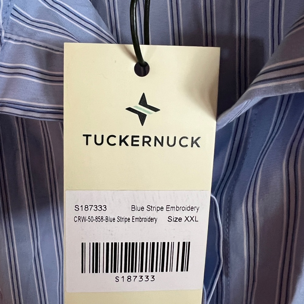 NWT TuckerNuck Blue Stripe Embroidery Mini Corinne Dress XXL - Picture 9 of 11